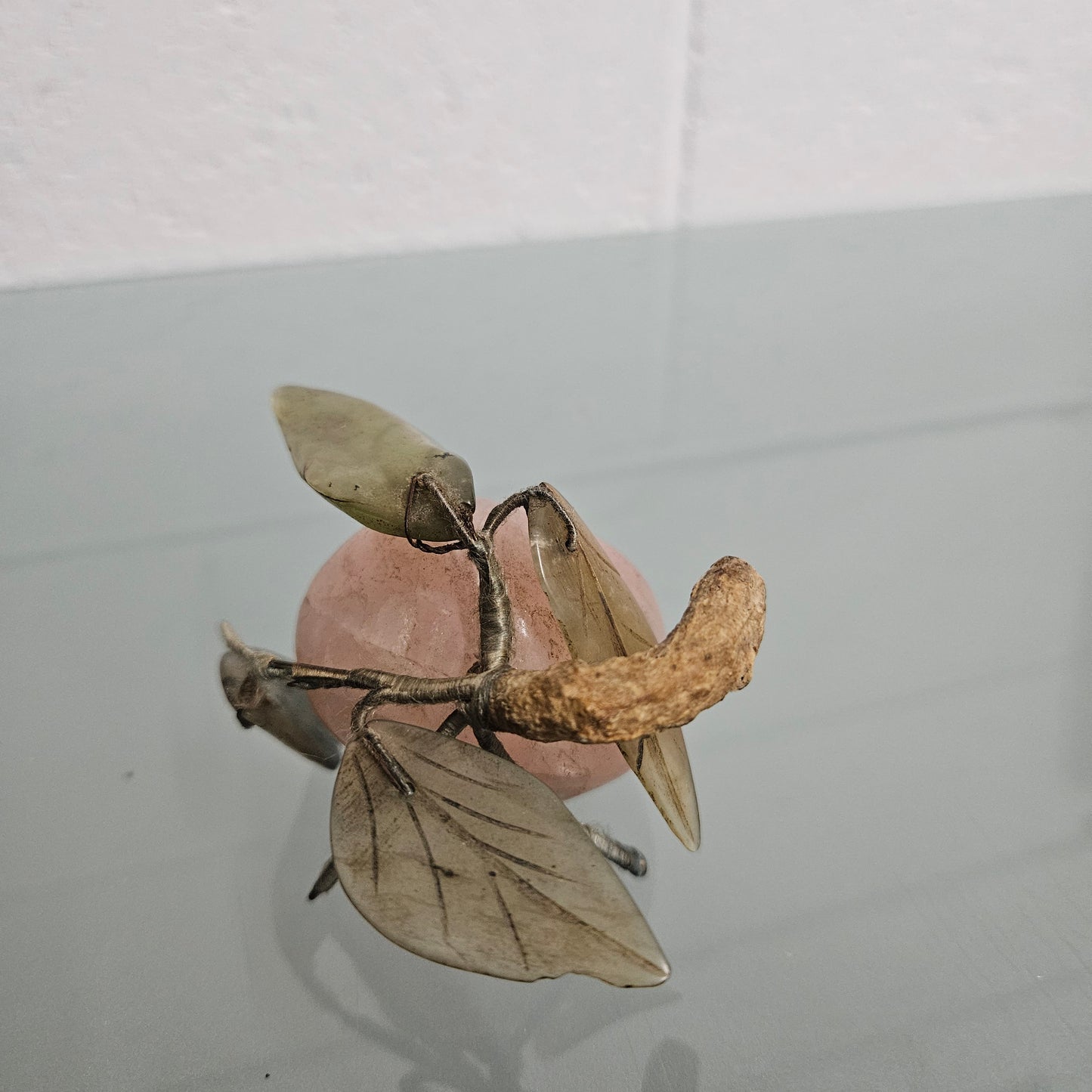 Vintage Carved Jade & Quartz Stone Fruit