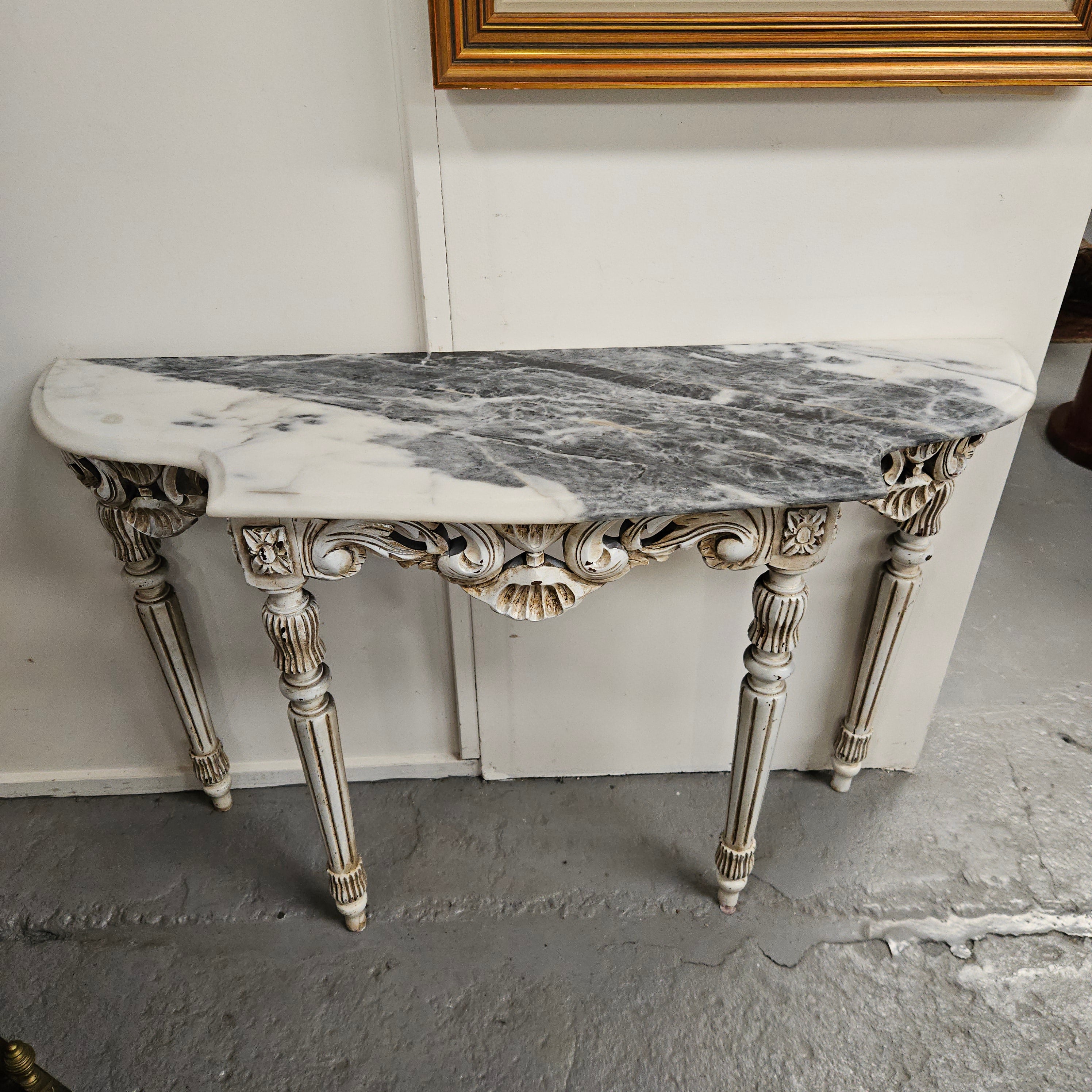 Louis XVI Style Painted Console Table With Marble Top | Antique & Vintage | Moonee Ponds Antiques | Australia Wide Delivery