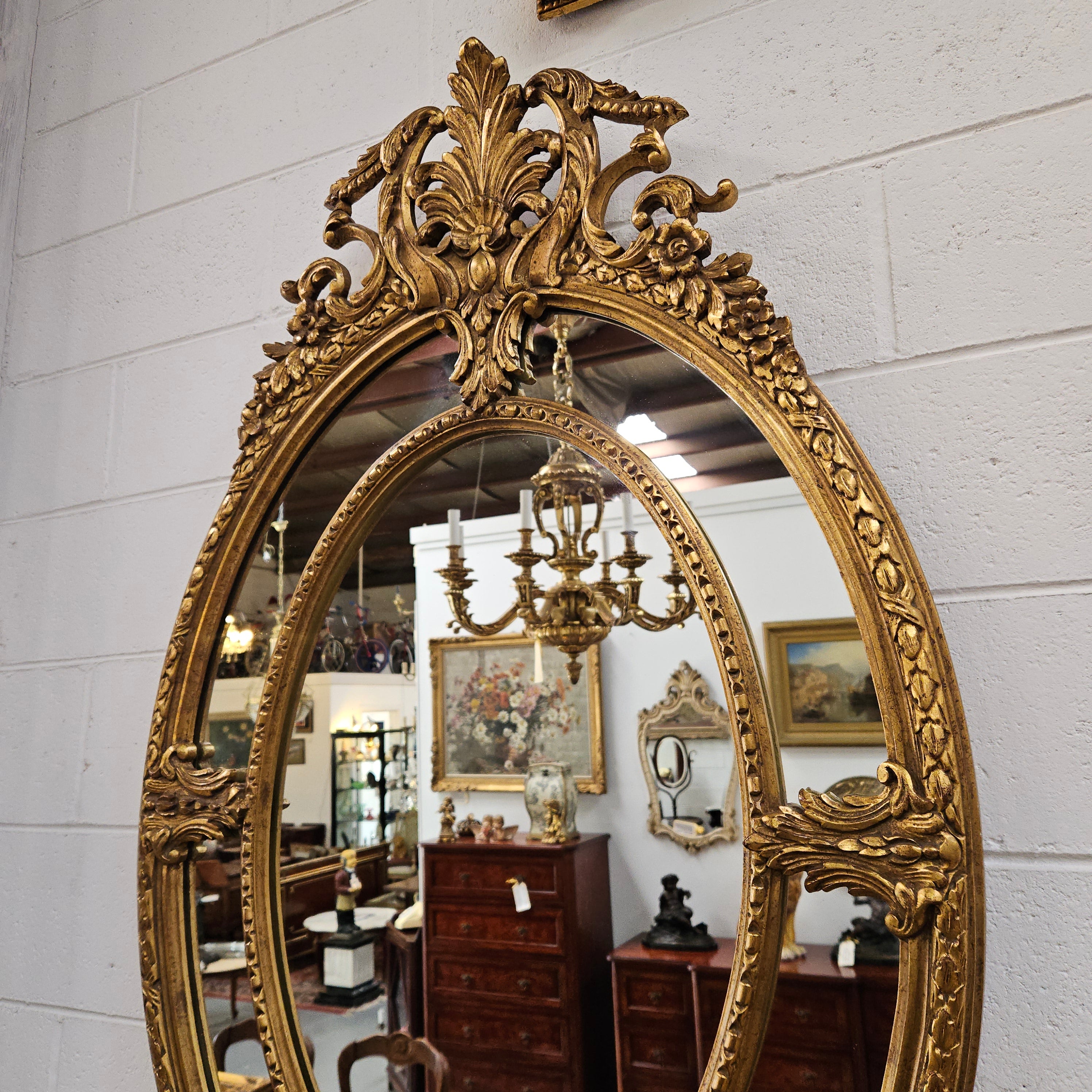 Rare Decorative Late 19th Century Oval Gilt Cushion Mirror | Antique & Vintage | Moonee Ponds Antiques | Australia Wide Delivery