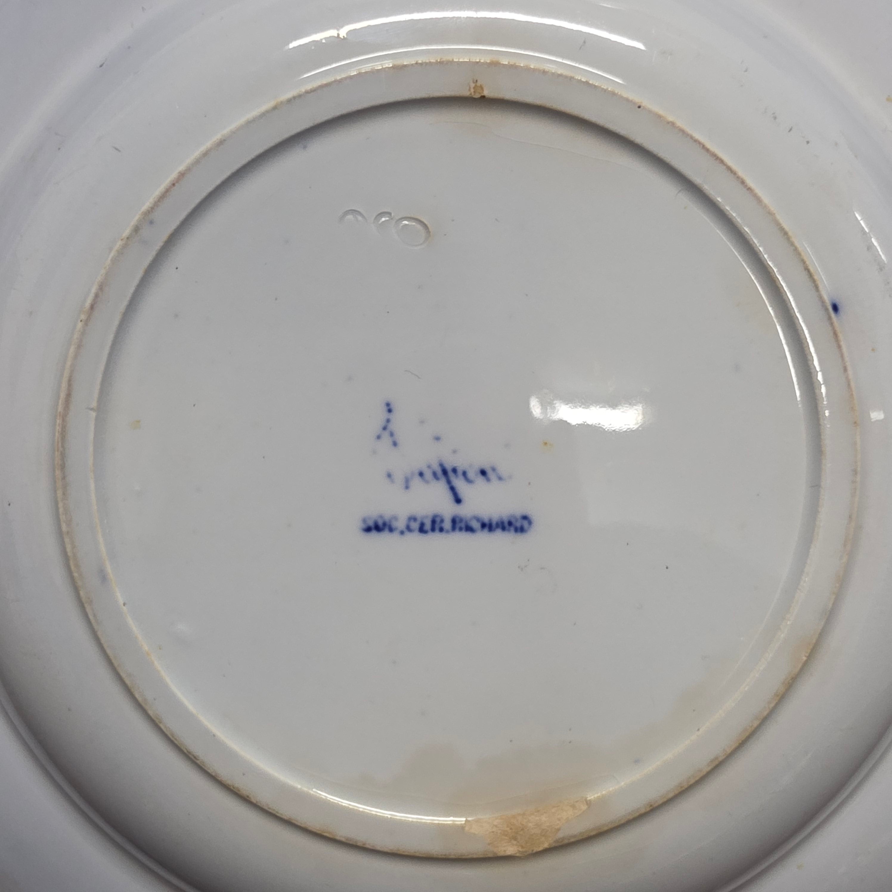 Signed Victorian Flow Blue Bowl | Antique & Vintage | Moonee Ponds Antiques | Australia Wide Delivery