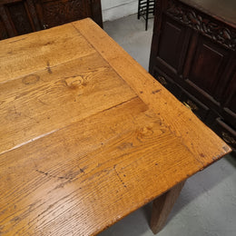 Vintage Reclaimed French Oak Three Plank Farmhouse Table