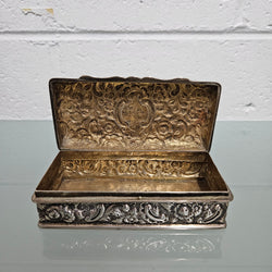 Superb English Sterling Silver Chester 1895 Jewelry / Trinket Box | Antique & Vintage | Moonee Ponds Antiques | Australia Wide Delivery