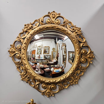 French Gilded Convex Mirror | Antique & Vintage | Moonee Ponds Antiques | Australia Wide