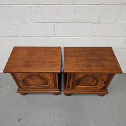 Pair of French Oak Gothic Style Bedsides
