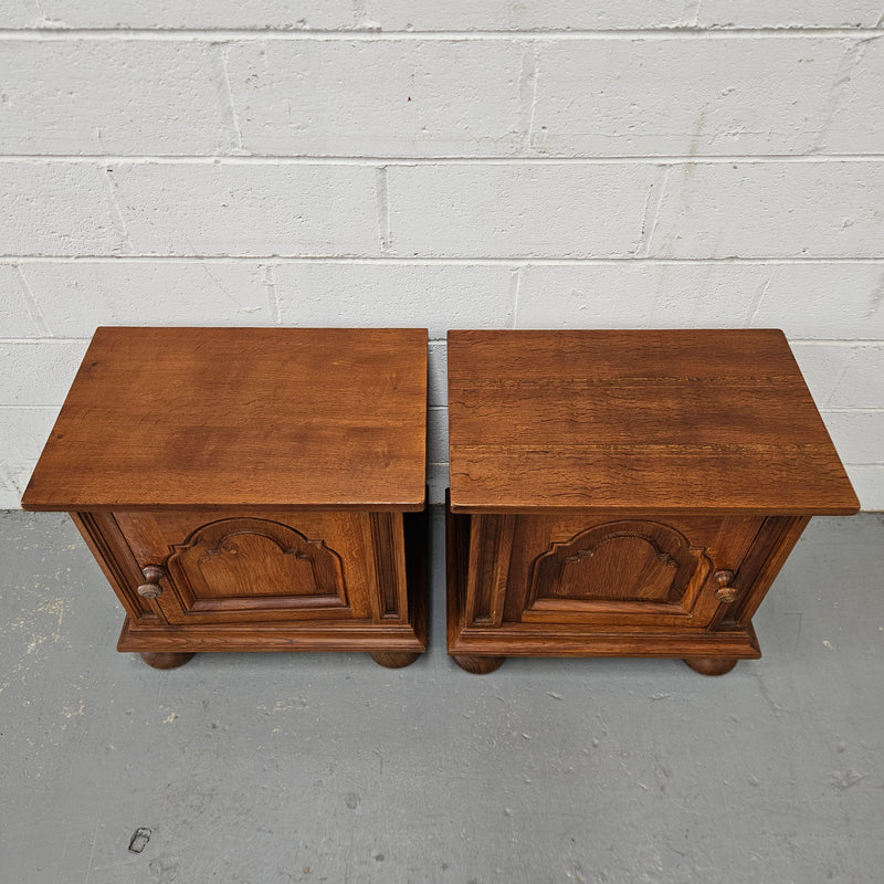 Pair of French Oak Gothic Style Bedsides