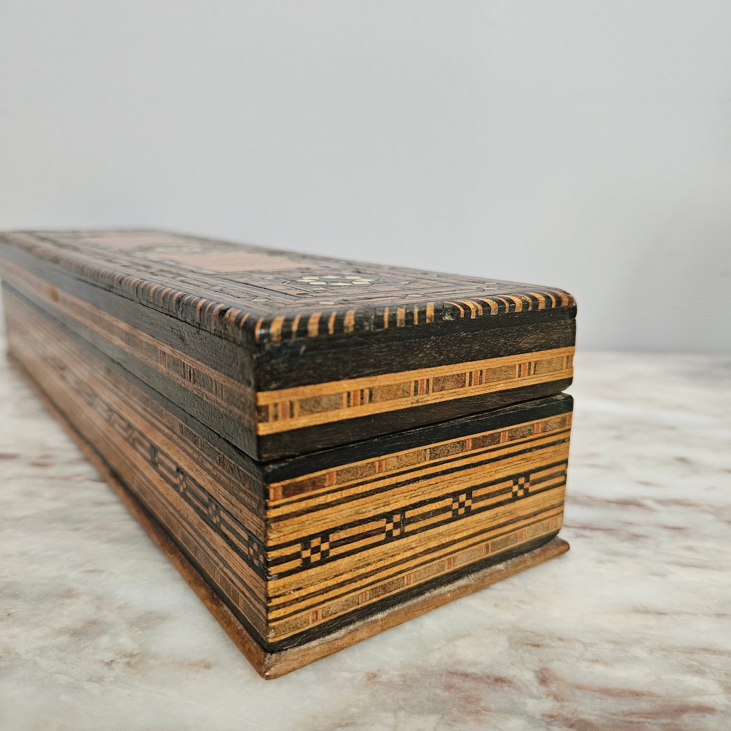 Vintage Syrian  Inlaid Trinket Box