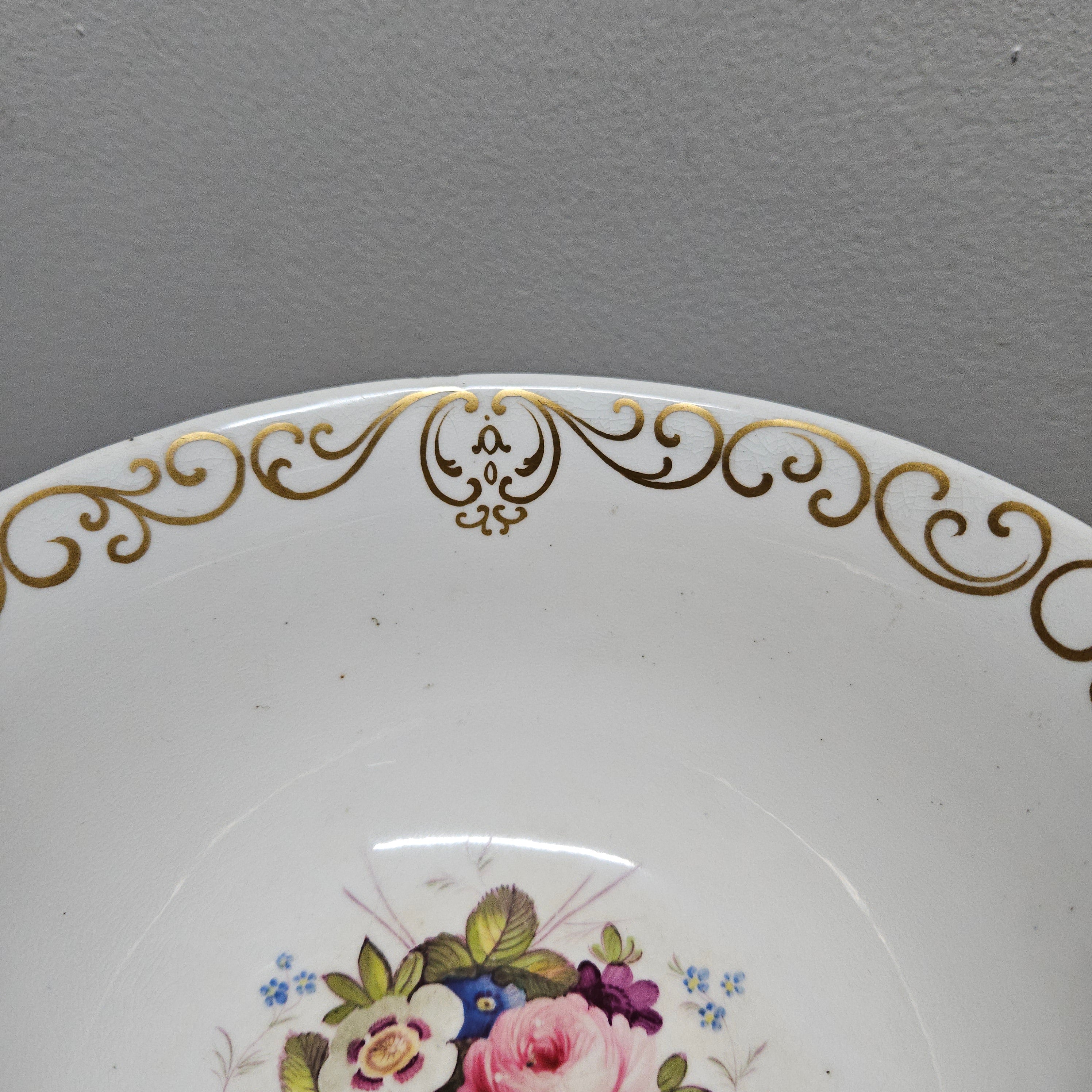 Large Hand Painted Early 19th Century Bowl A/F | Antique & Vintage | Moonee Ponds Antiques | Australia Wide Delivery