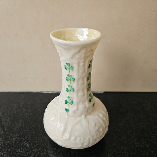 Belleek Shamrock Pattern Small Vase