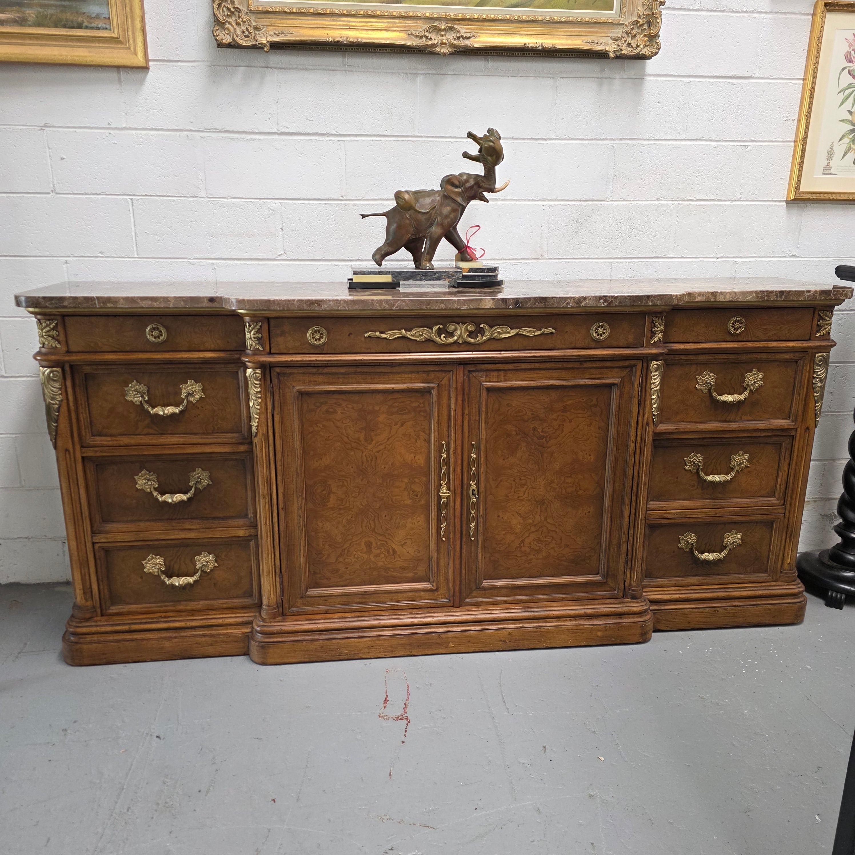 Vintage High Quality Antique Style Elm Sideboard with Stunning Marble Top | Antique & Vintage | Moonee Ponds Antiques | Australia Wide Delivery