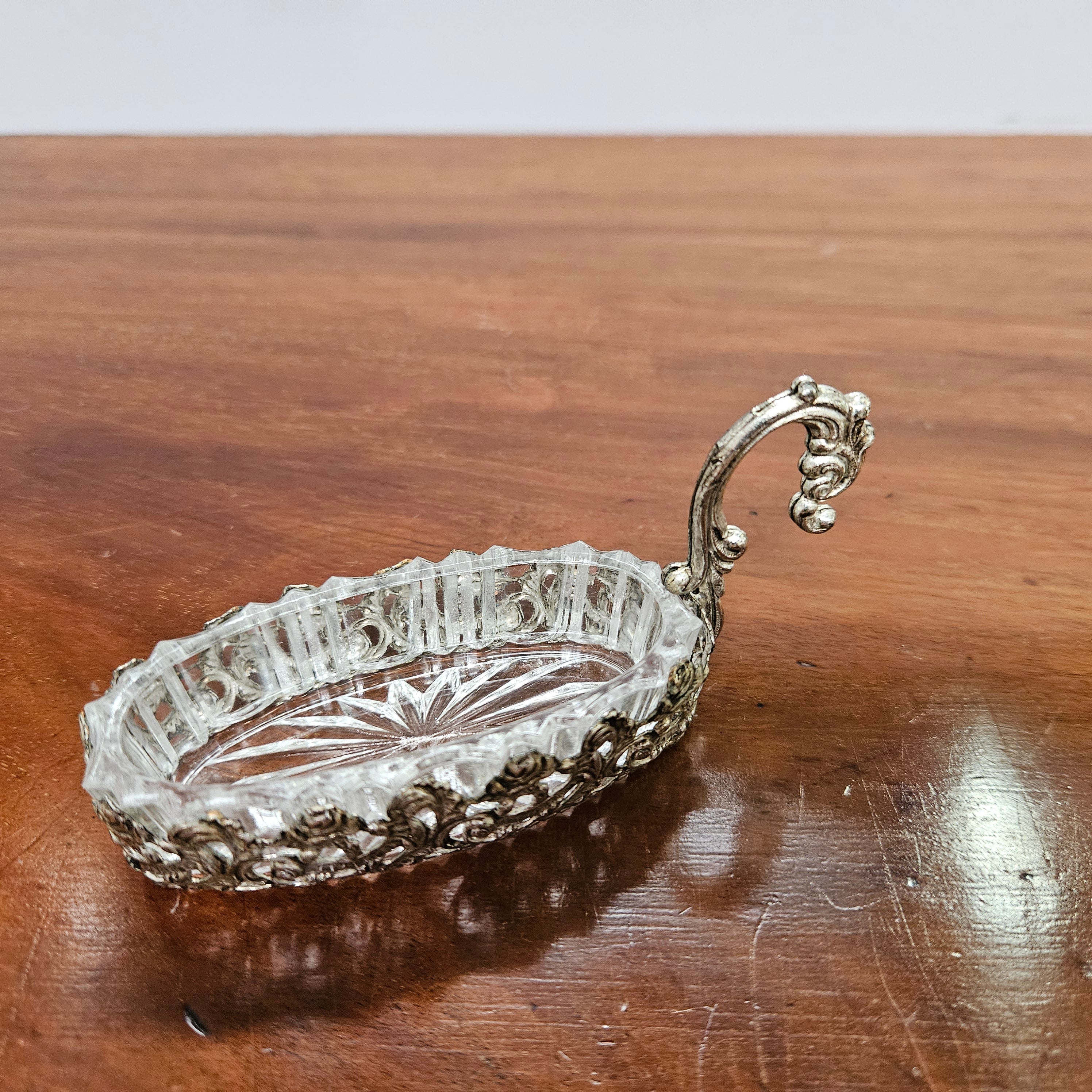 Vintage Silver Plated & Cut Glass Serving Boat | Antique & Vintage | Moonee Ponds Antiques | Australia Wide
