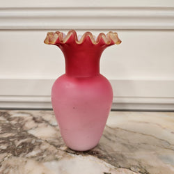 Victorian Satin Ruby Glass Vase | Antique & Vintage | Moonee Ponds Antiques | Australia Wide Delivery