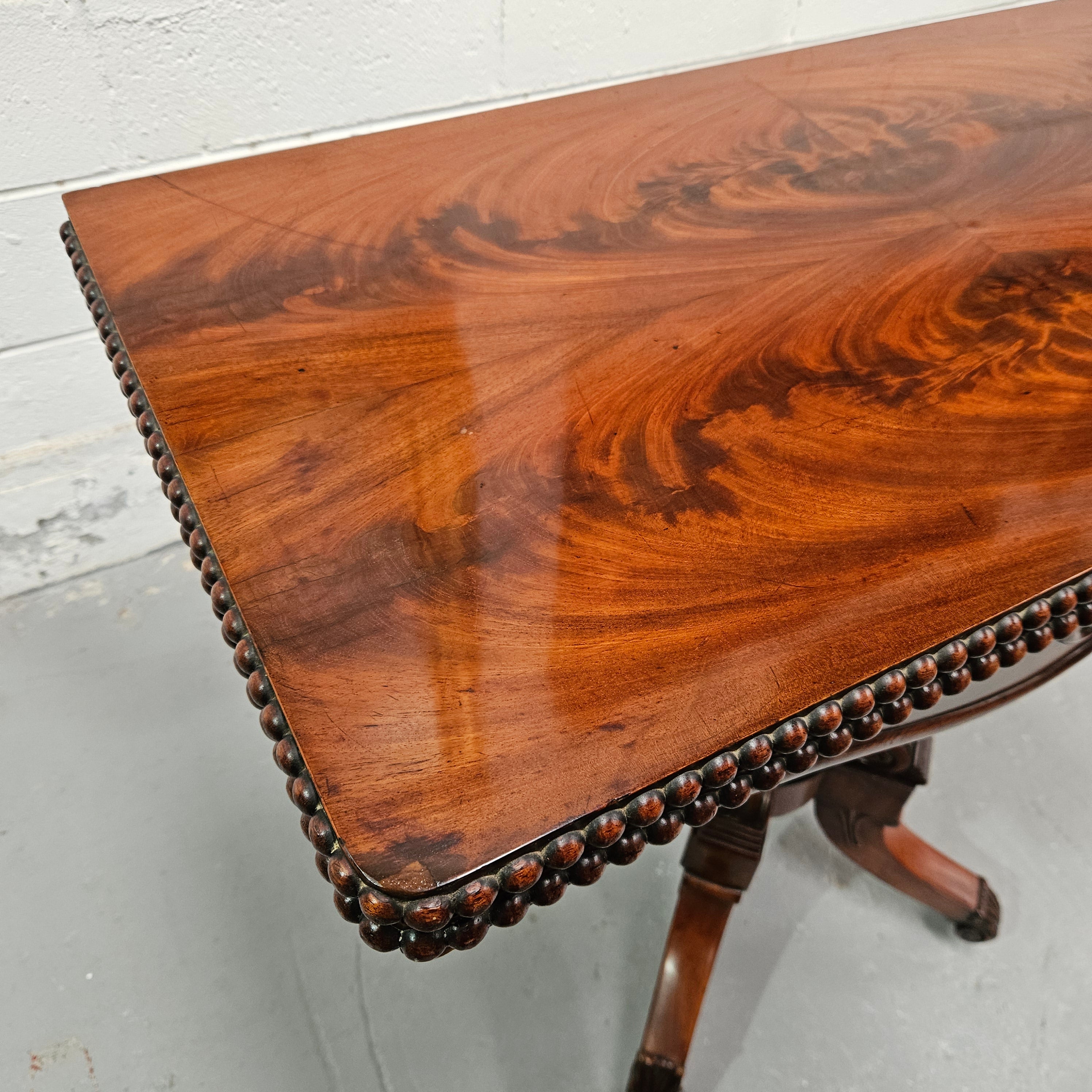 Lovely William IV Games Table In Flame Mahogany | Antique & Vintage | Moonee Ponds Antiques | Australia Wide Delivery