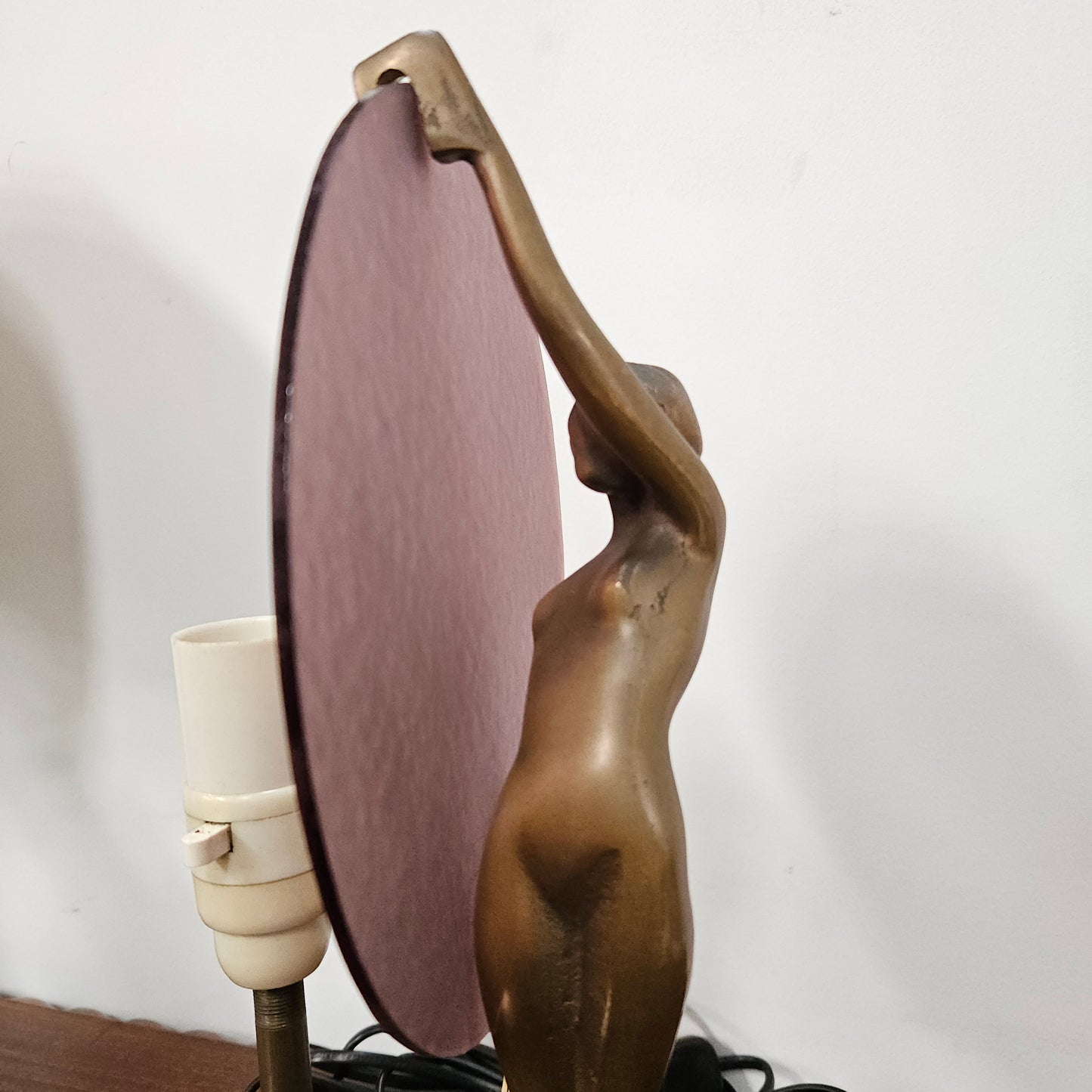 Bronze & Art Glass Diana Lamp