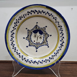 Stunning 19th Century Majolica Hand Painted Place "Sun Motif"