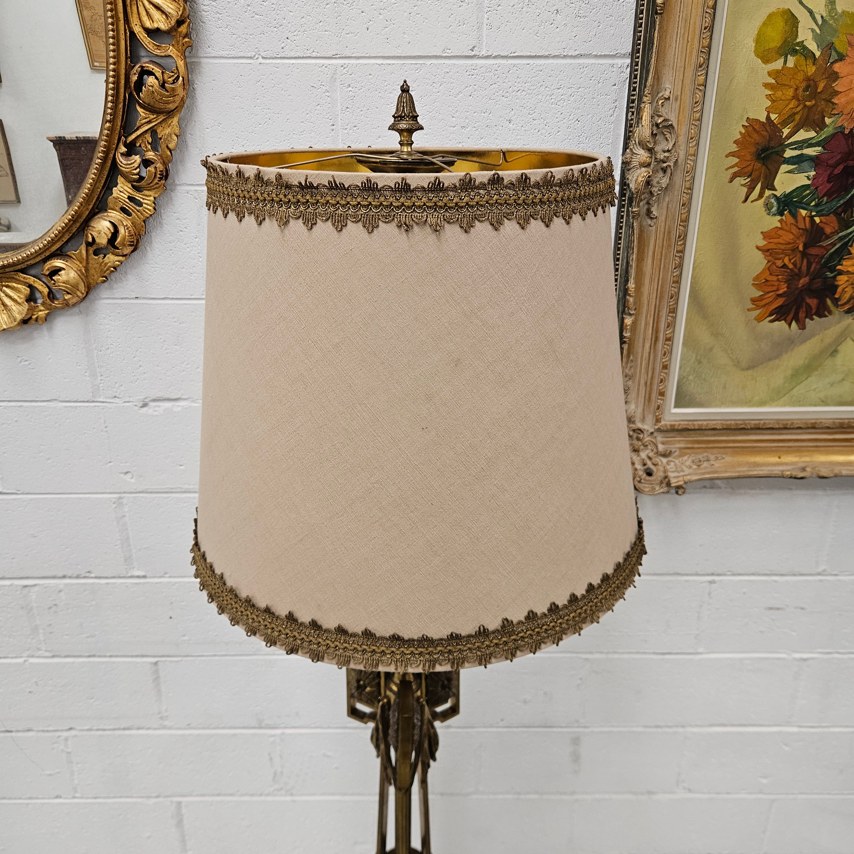 Napolean Style Gilt Standard Lamp & Shade | Antique & Vintage | Moonee Ponds Antiques | Australia Wide