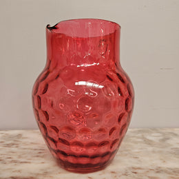 Victorian Cranberry Glass Pitcher Jug
