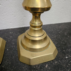 Pair of Mid 19th Century English Brass Candlesticks Moonee Ponds Antiques
