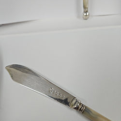 Pair Antique Mother Of Pearl & Silver Plate Butter Knives | Antique & Vintage | Moonee Ponds Antiques | Australia Wide Delivery