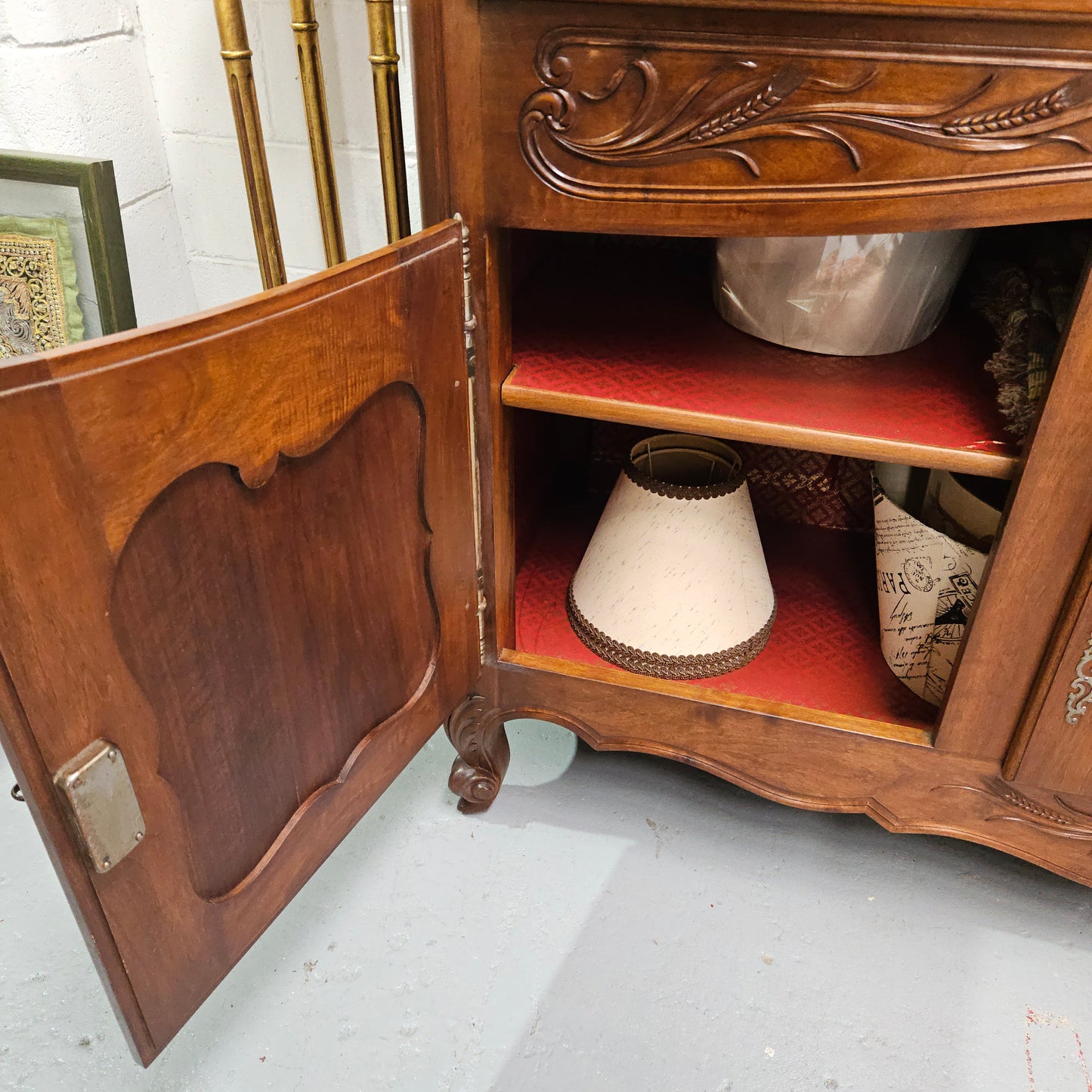 Louis XV Style Walnut Sideboard With Three Drawers & Three Doors