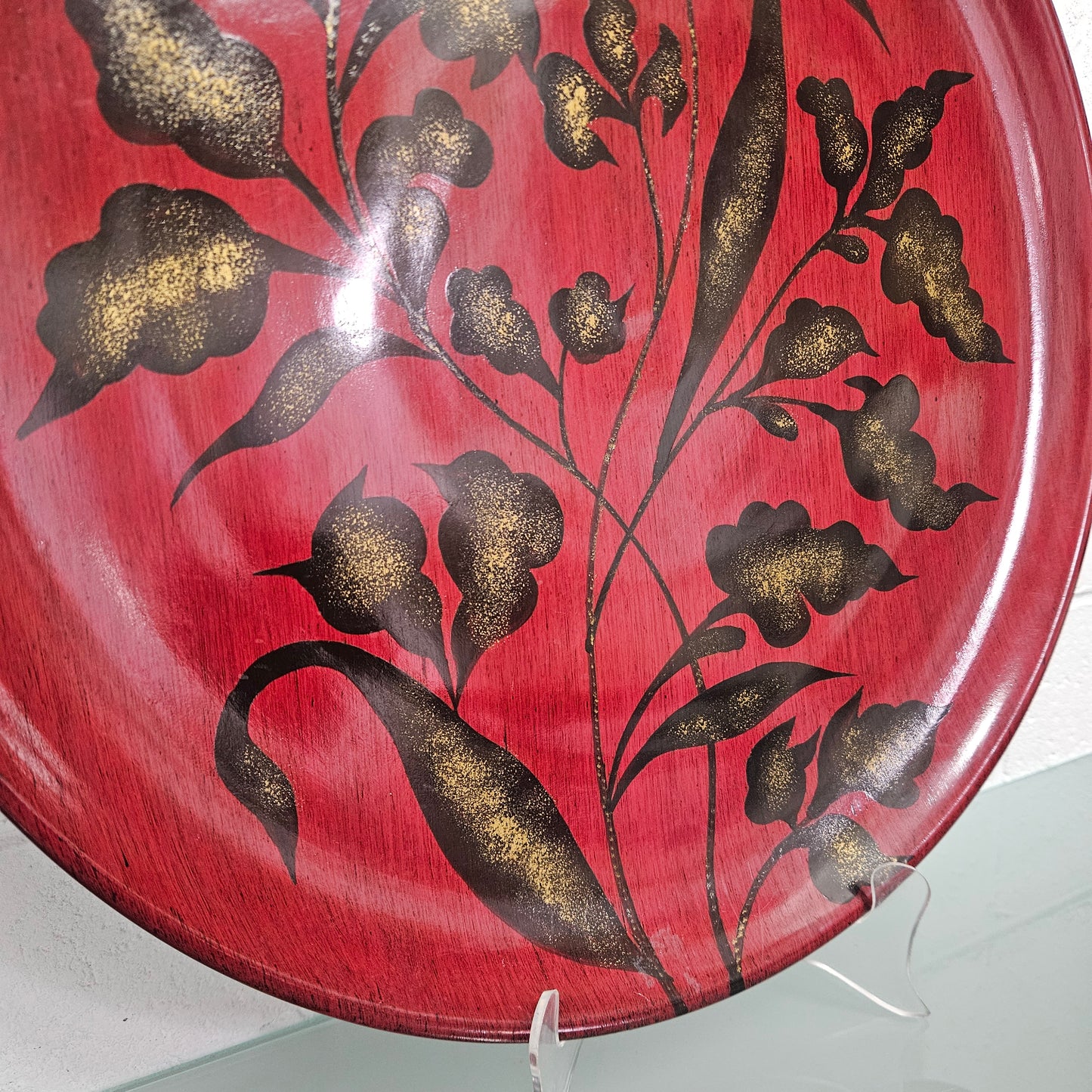 Vintage Large Hand Painted Pottery Charger