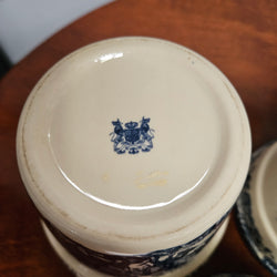 Vintage Set of Three Blue & White Planters