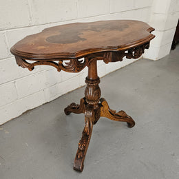 Antique Victorian Inlaid Tilt Top Occasional Table