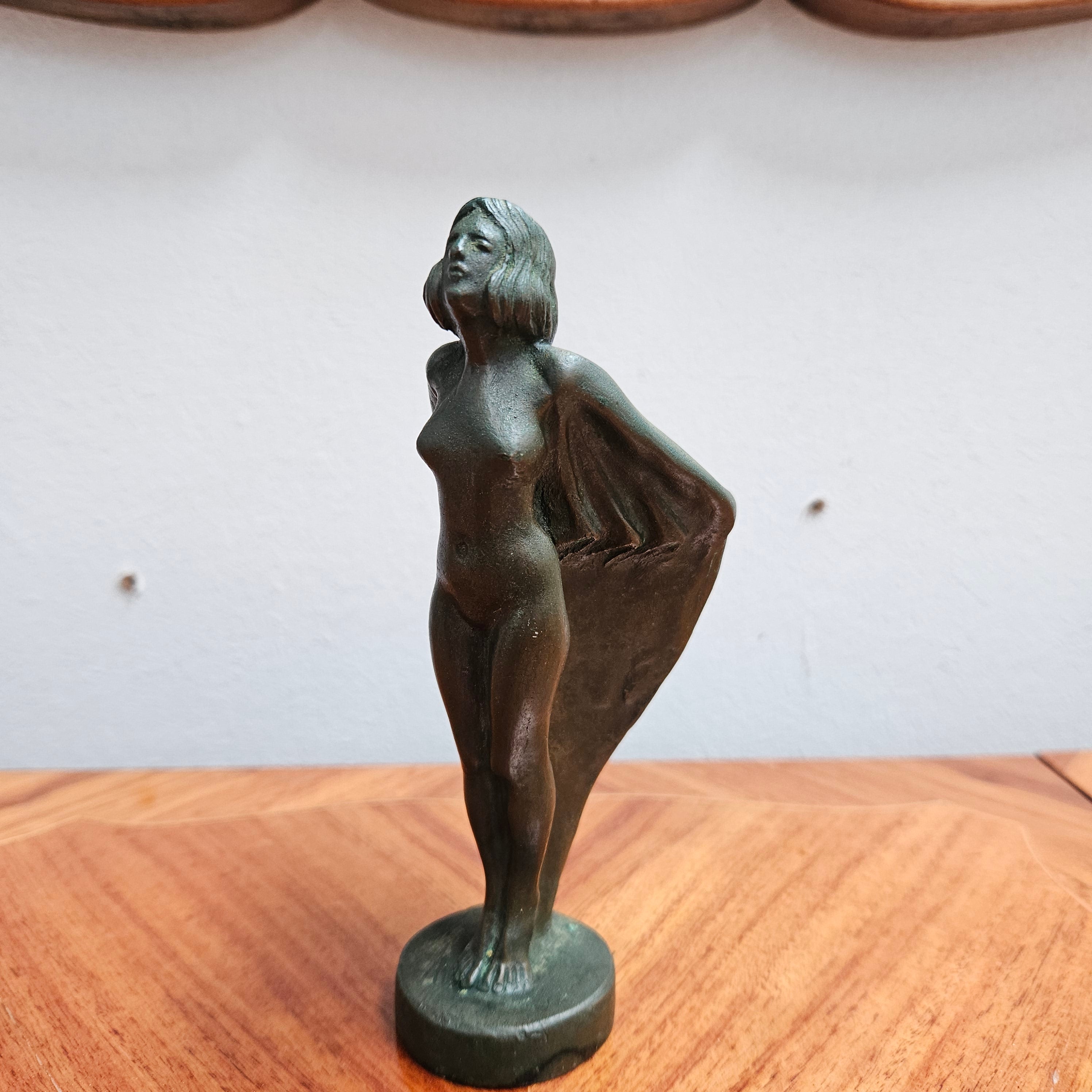 Bronze Hood Ornament by Max Le Verrier "Femme Au Voile" | Antique & Vintage | Moonee Ponds Antiques | Australia Wide Delivery