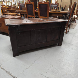 18th Century French Oak Coffer Featuring Beautiful Carvings