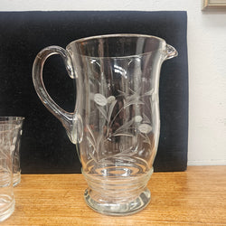 Vintage Etched Glass Drink Set | Antique & Vintage | Moonee Ponds Antiques | Australia Wide Delivery