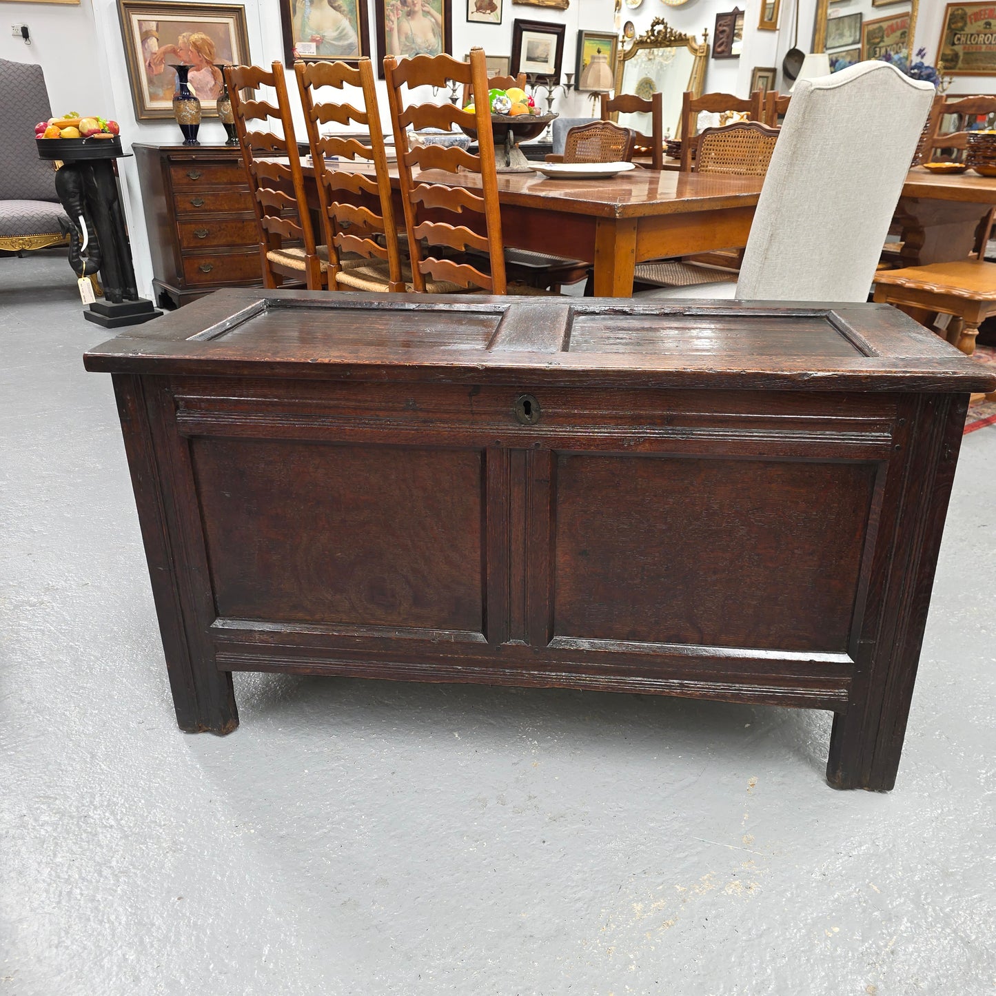 French Oak Blanket Chest Early 19th Century