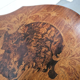 Antique Victorian Inlaid Tilt Top Occasional Table