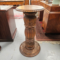 Nicely Carved French Oak Pedestal | Antique & Vintage | Moonee Ponds Antiques | Australia Wide Delivery