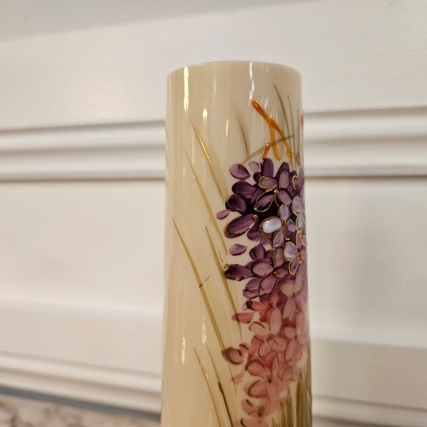 Antique Hand Painted Enameled Vase