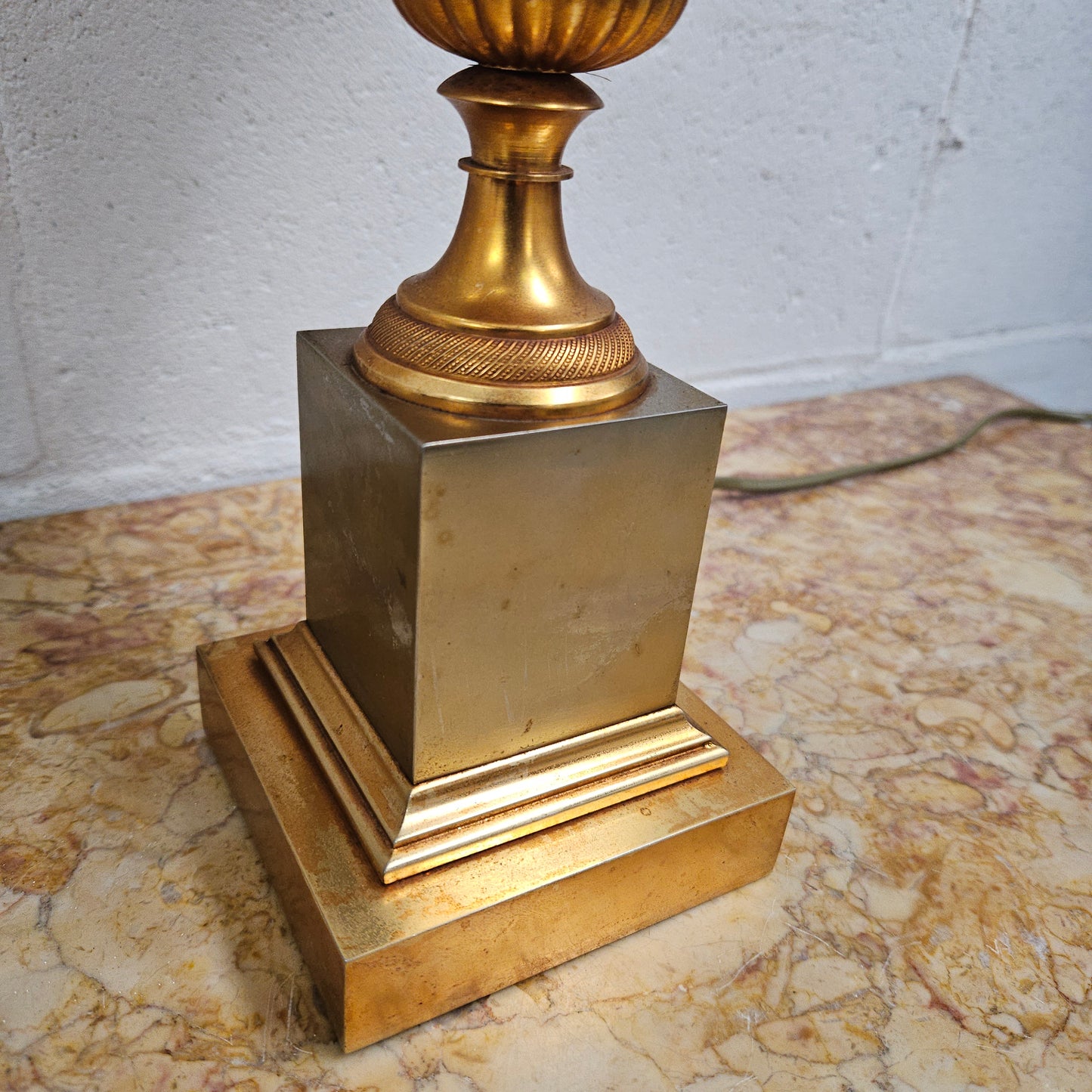 Vintage Designer Gilt Brass Table Lamp By Maison Charles for Boulanger