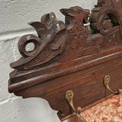 Antique Dark Oak Hand Carved Wall Rack | Antique & Vintage | Moonee Ponds Antiques | Australia Wide Delivery