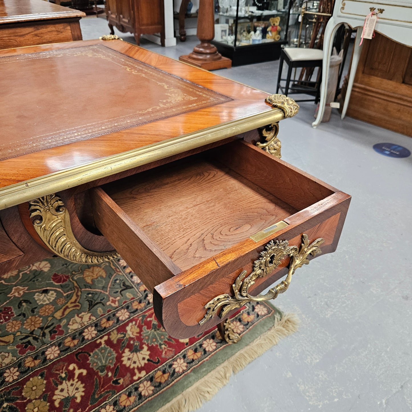 Exceptional 19th Century Louis XV Style Kingwood & Rosewood"Bureau Plat" Leather Top Desk