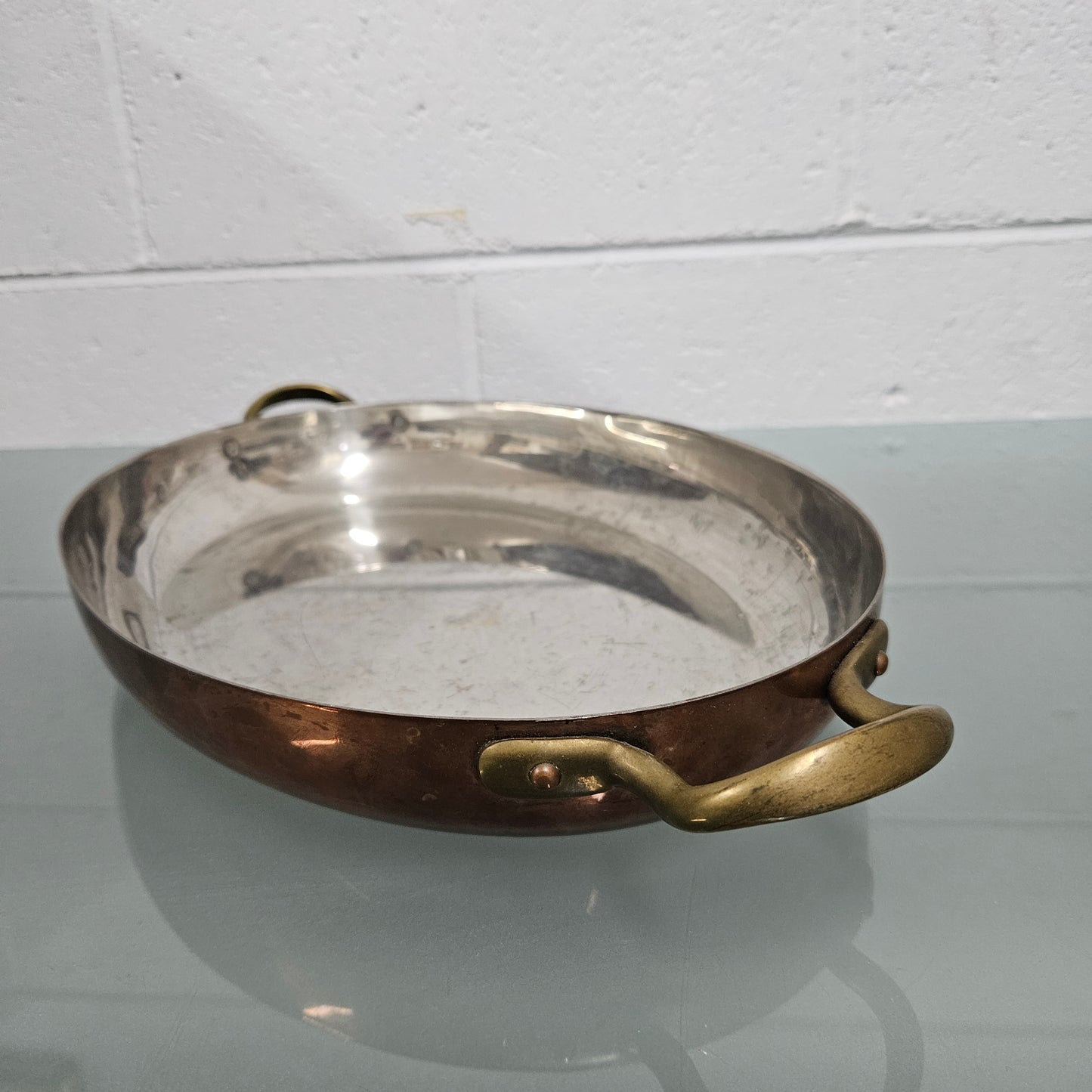 Vintage Copper Tinned Oval Pan