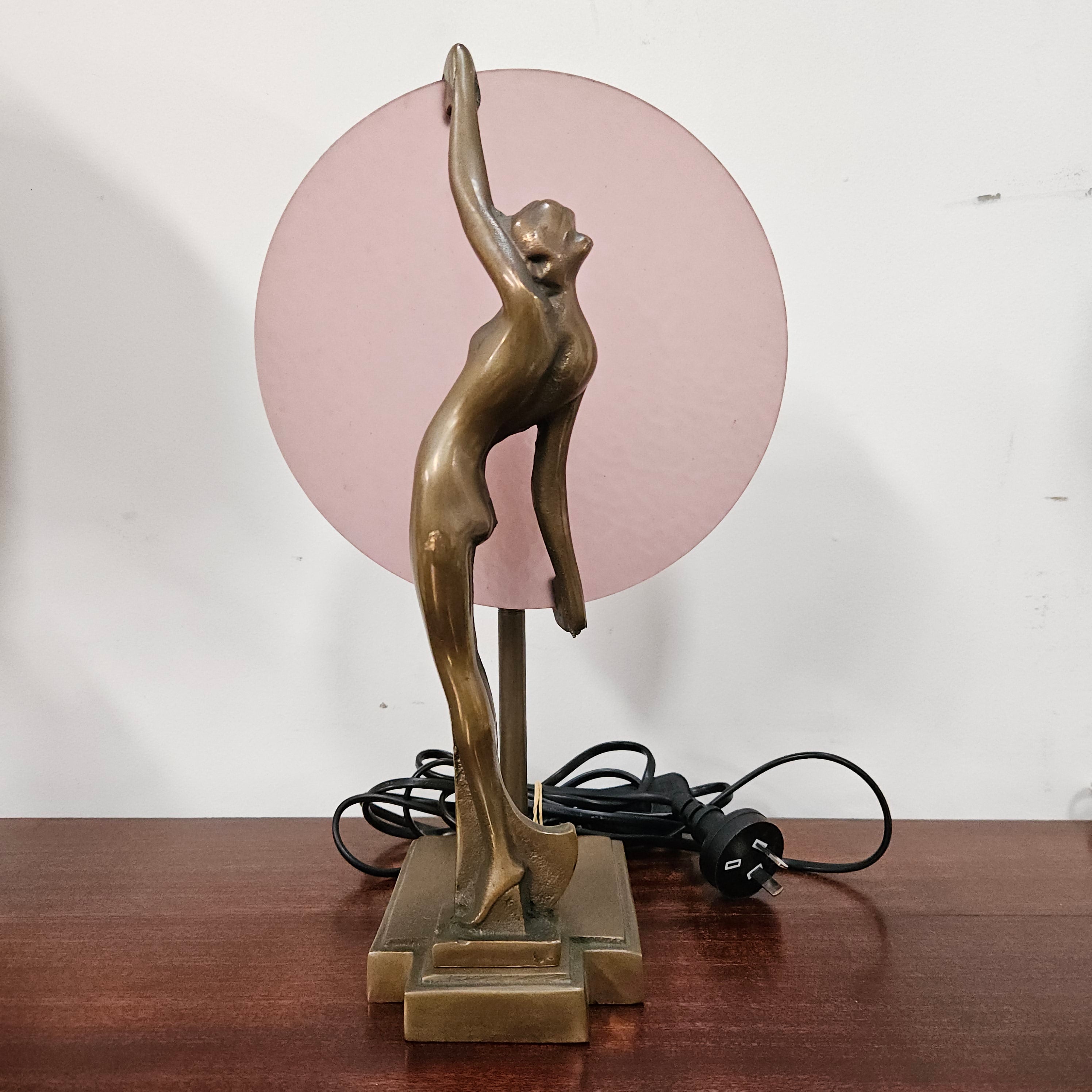 Bronze & Art Glass Diana Lamp | Antique & Vintage | Moonee Ponds Antiques | Australia Wide Delivery