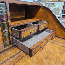 Spanish Empire Style Leather, Iron & Brass Desk