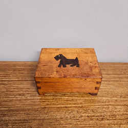 Vintage Scottie Dog Wooden Trinket Box | Antique & Vintage | Moonee Ponds Antiques | Australia Wide Delivery