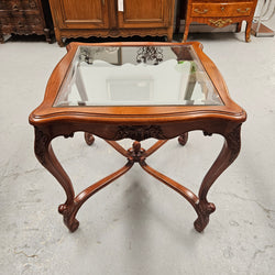 Vintage Mahogany Glass Top Coffee / Side Table Rococo Style | Antique & Vintage | Moonee Ponds Antiques | Australia Wide Delivery