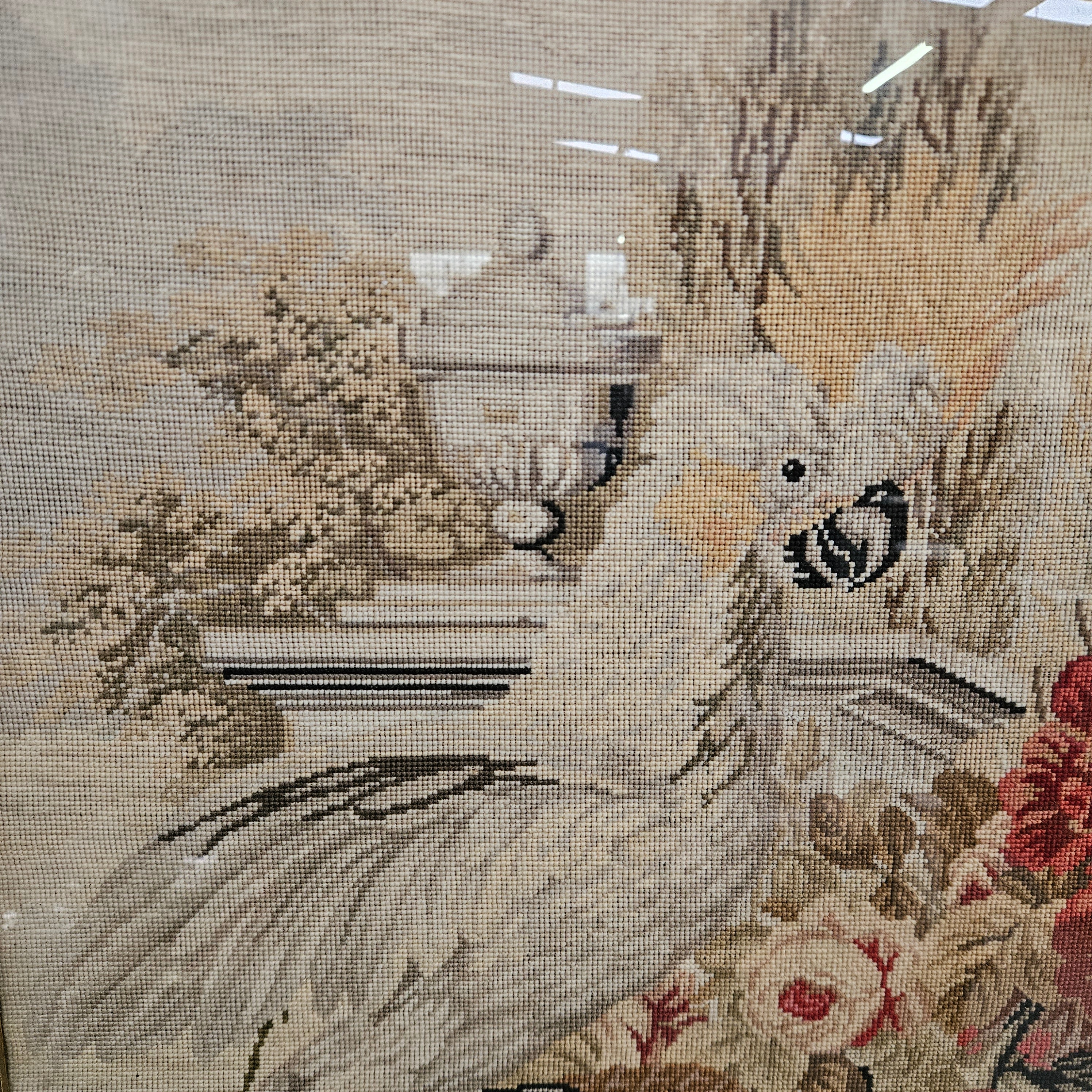 Victorian Tapestry in Glass and Gilt Wooden Frame | Antique & Vintage | Moonee Ponds Antiques | Australia Wide