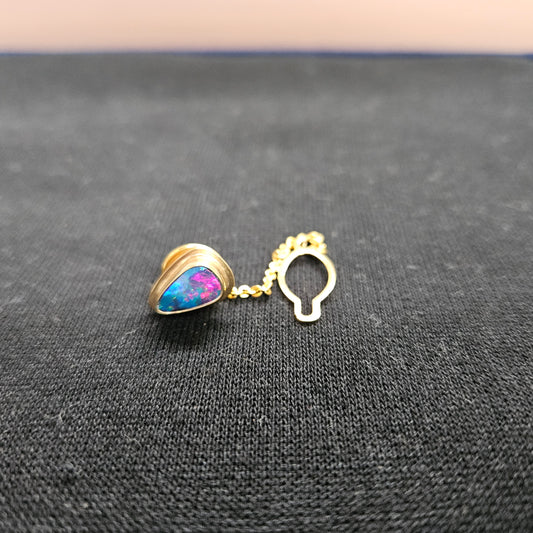 Vintage Black Opal & 9ct. Gold Tie Pin