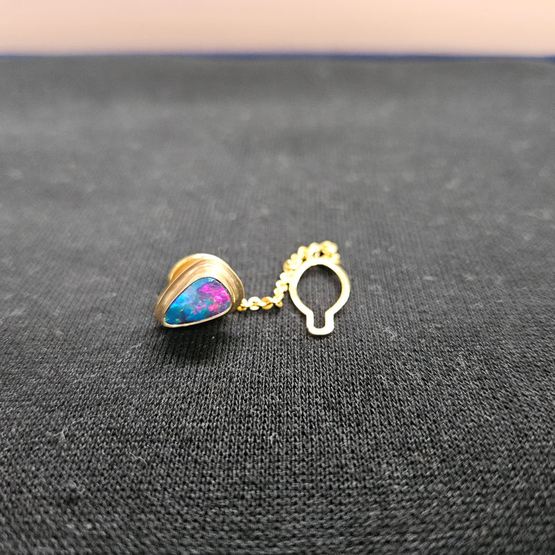 Vintage Black Opal & 9ct. Gold Tie Pin