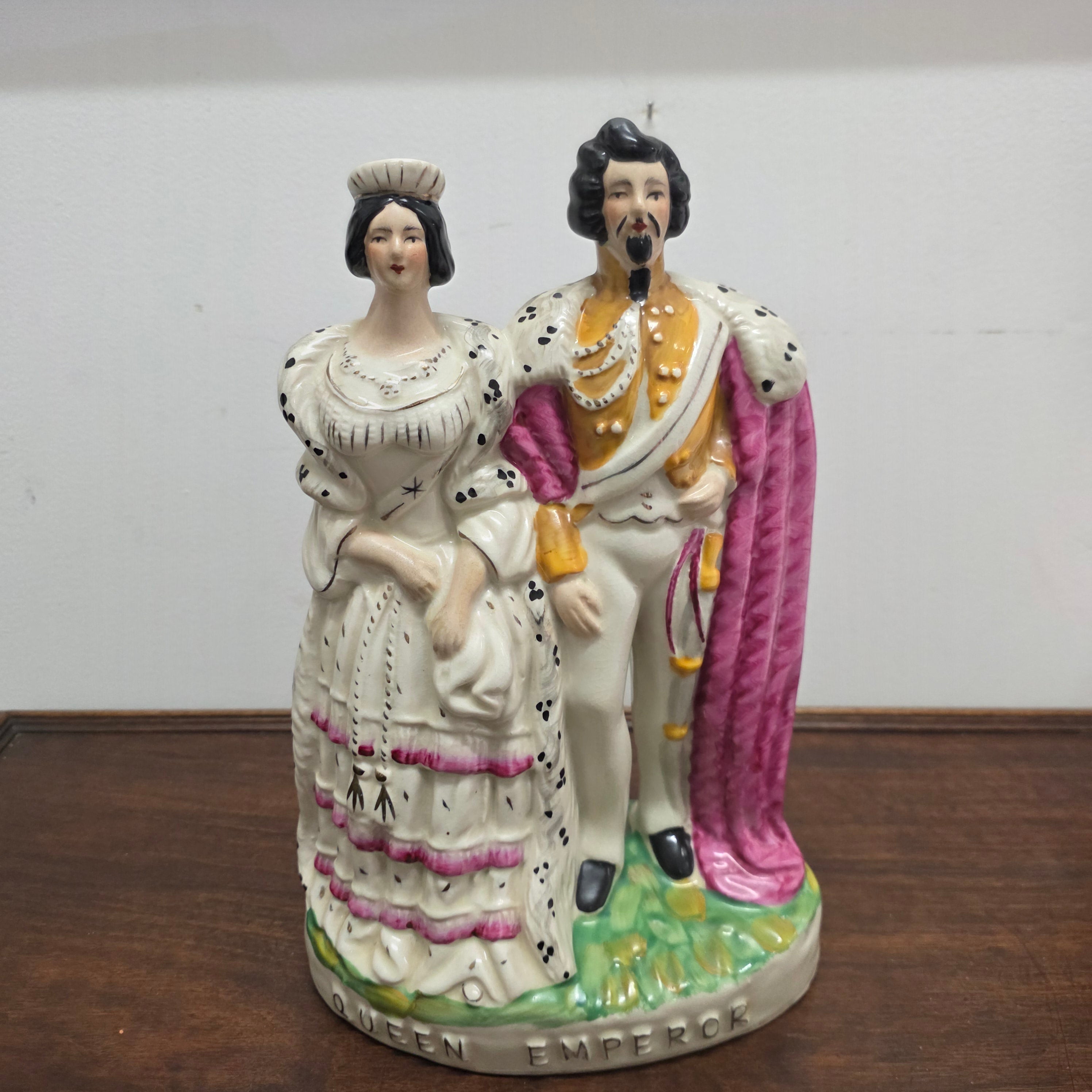 Victorian Staffordshire Victoria & Napolean III Statue | Antique & Vintage | Moonee Ponds Antiques | Australia Wide