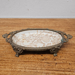 Vintage China & Brass Soap Dish