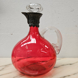 Victorian Cranberry Glass & Brittania Metal Claret Jug | Antique & Vintage | Moonee Ponds Antiques | Australia Wide Delivery