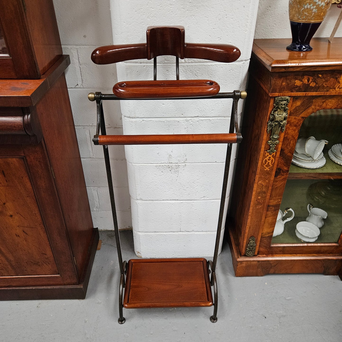 Impressive Cast Iron & Wooden Valet Stand