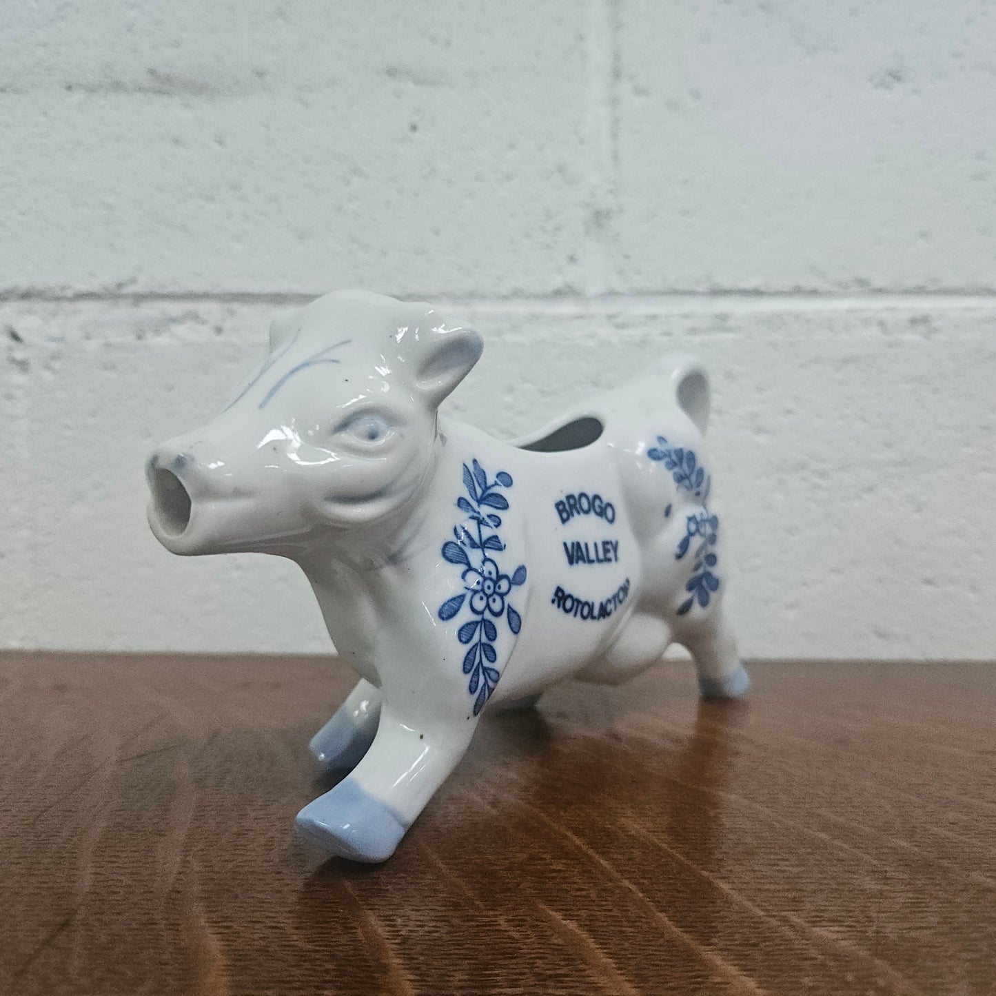 Vintage Blue/White Cow Cream Jug