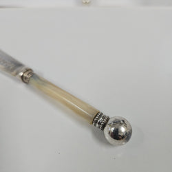 Pair Antique Mother Of Pearl & Silver Plate Butter Knives | Antique & Vintage | Moonee Ponds Antiques | Australia Wide Delivery